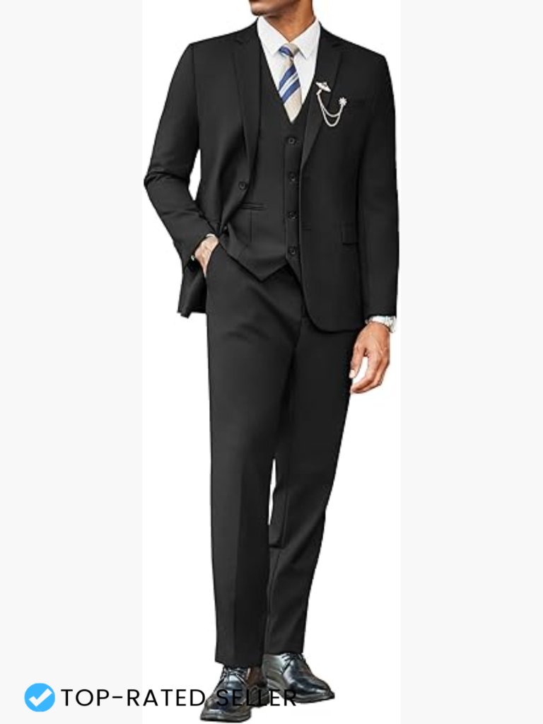 Classic Fit Three Piece Suit Set Regular Formal Business Wedding Dinner